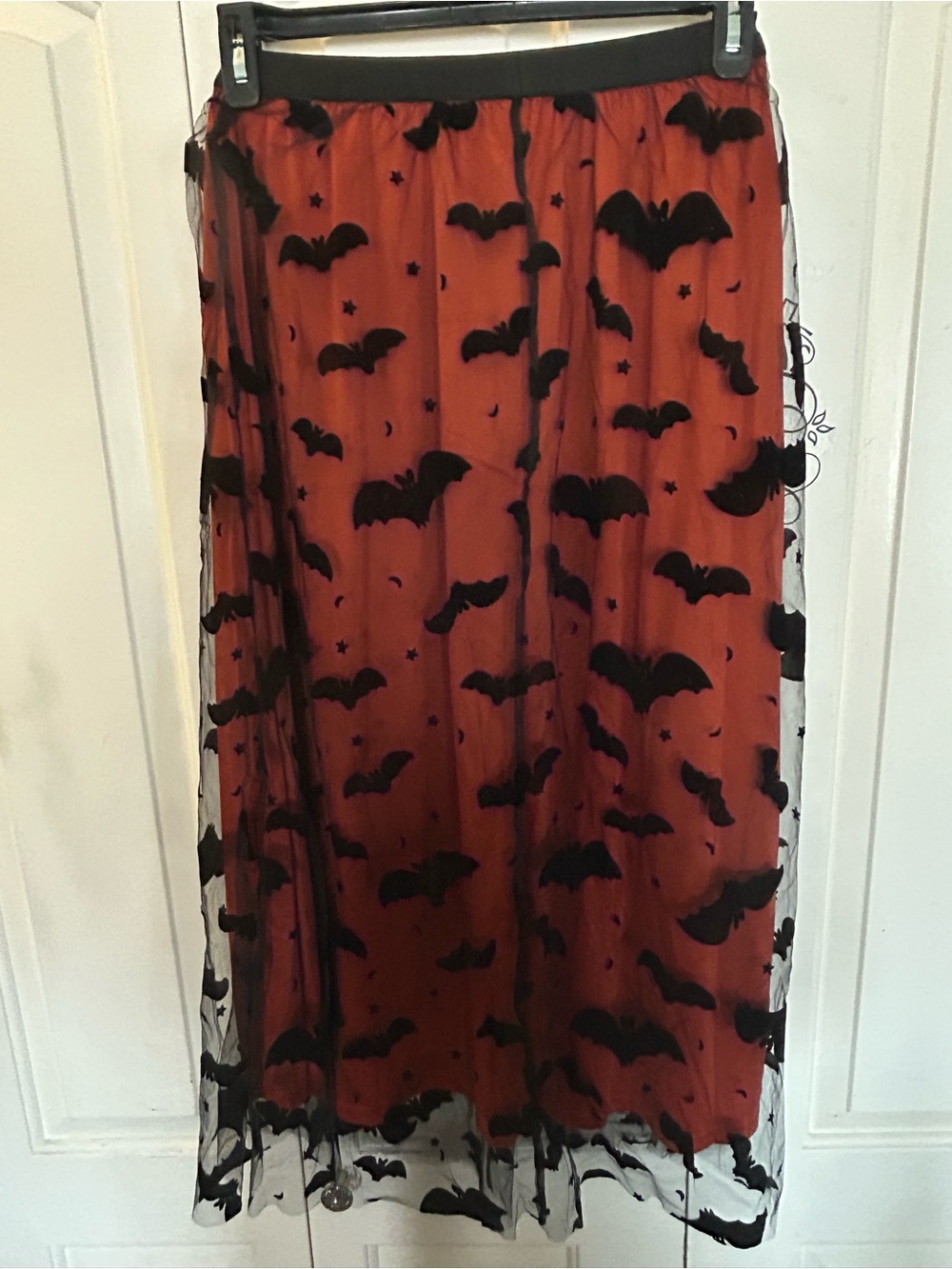 Tulle Skirt Velvet Bats Elastic Waist Halloween Party Layered Mesh NWT Size L - Picture 3 of 8